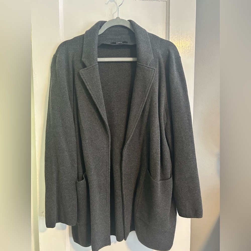 Quince 100% Organic Cotton Knit Blazer in Charcoal